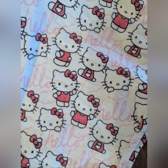 Hello Kitty Organic Flannel Pajama Set Pottery Barn Teen Adult Sz Medium - Picture 9 of 17
